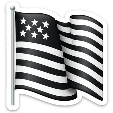 A flag with black and white horizontal lines sticker