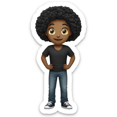 Casal ele negro com cabelos raspados e ela loira de cabelos longos  sticker