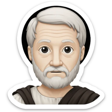 can you produce a black and white hand drawing of Aristotle ? sticker