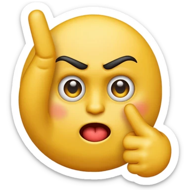 Classic yellow emoji giving the middle finger sticker