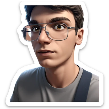 realistic portrait of a boy sticker