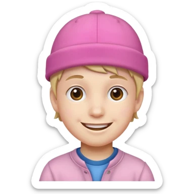 pink hat boy sticker
