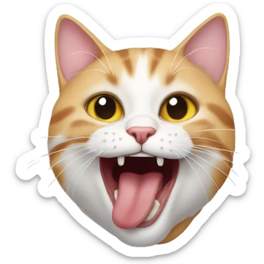 Cat flipping tongue sticker