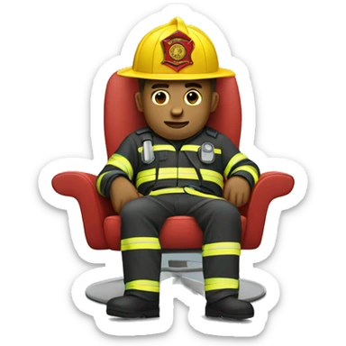 Firefighter in recliner  sticker
