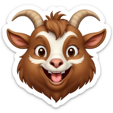Goat making laughing hard face sticker