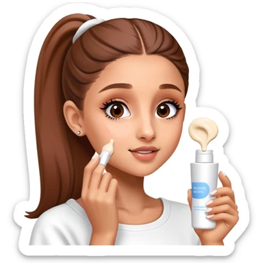 skin care cream application Ariana Grande sticker