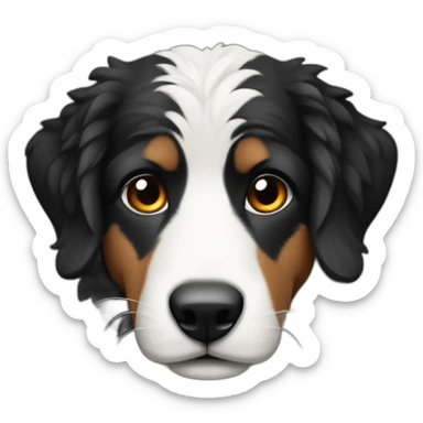 black, white and fire american sheperd sticker