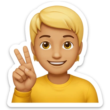 emoji face with a realistic finger-gun gesture sticker