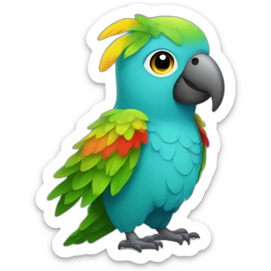 Little parrot in a costume sticker