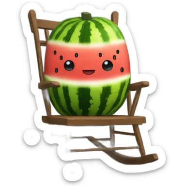Watermelon superhero in a rocking chair sticker