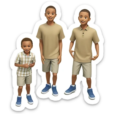 three boys having fun outdoors sticker