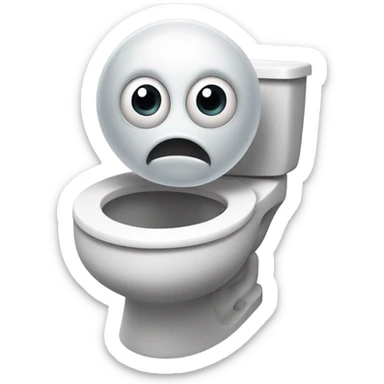 skibidi toilet mans face in toilet sticker