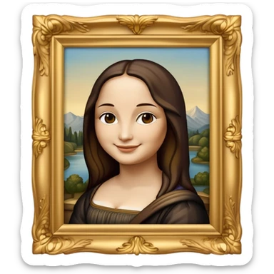 mona lisa in frame sticker