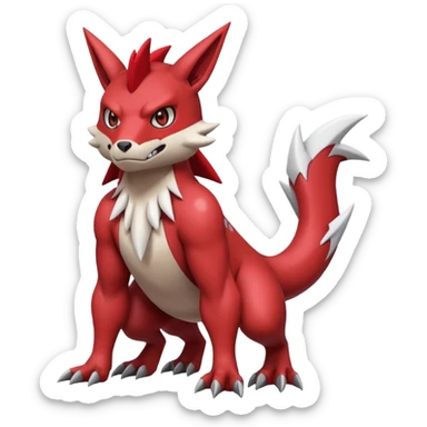 Full body cute cool Guilmon-Zoroark-Zangoose sticker