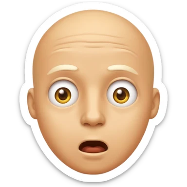 a classic yellow bald emoji, when he/she see bil, and suprised with cheapest prices sticker