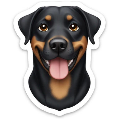 a dog mix labrador retriever and eyebrows rottweiler, smiling sticker