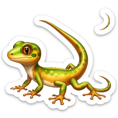 Exotic shiny rare epic cute gecko-creature, full body, with random markings sticker