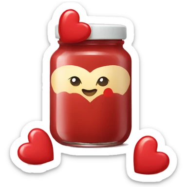 heart sauce jar sticker
