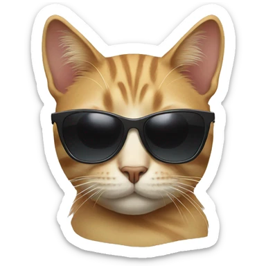 Cat with sunglasses sticker