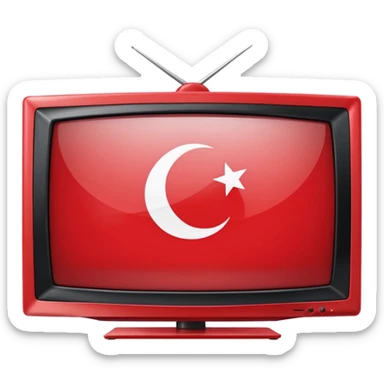 TV screen with the Turkish flag inside sticker