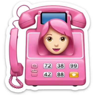 Pink phone caller Id card
 sticker