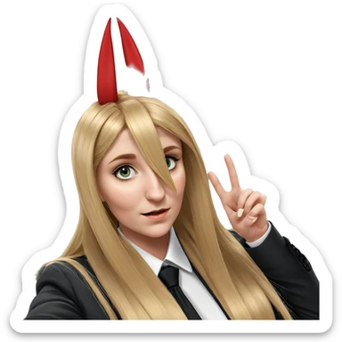 blonde girl in formal attire sticker