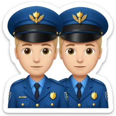 deux enquêteurs de la gendarmerie s'entraidant sticker