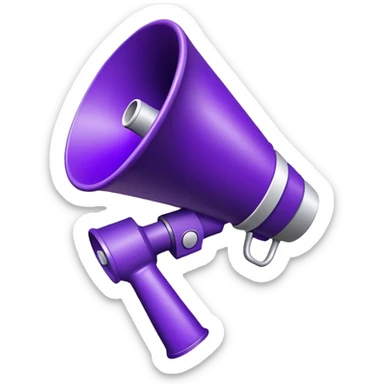 The letters CS and a megaphone. Color deep purple sticker