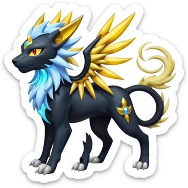 Solgaleo-Luxray-Fakémon-hybrid-creature (full body)  sticker