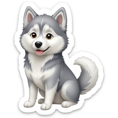 Husky wagging tail  sticker