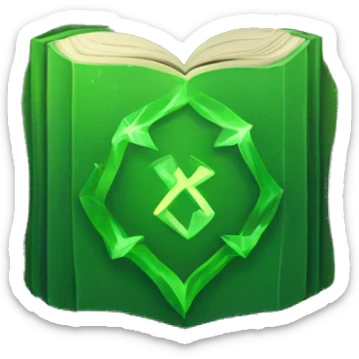 Green rune book sticker