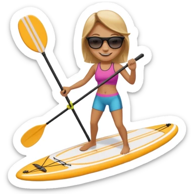 Cute paddle boarding  sticker