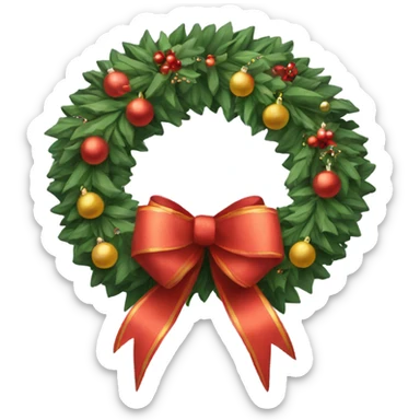 Vintage Christmas wreath sticker