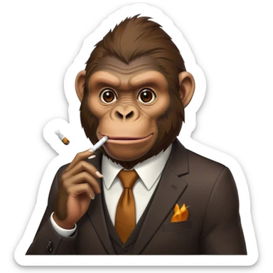 Ape in a suit, smoking a cigarettes  sticker
