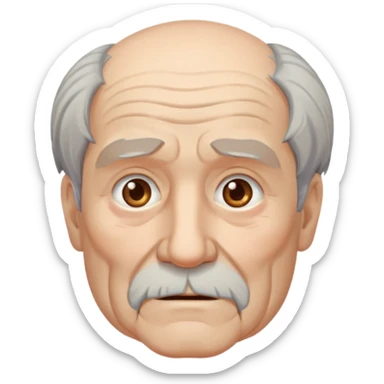 sitting weak old man  sticker