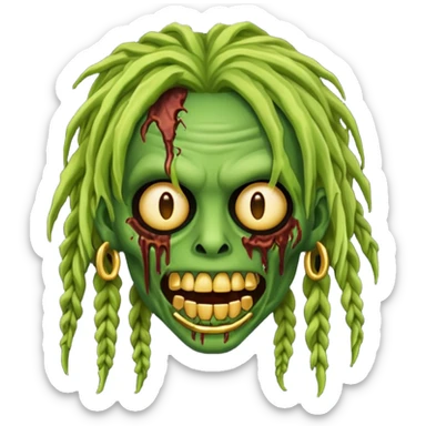 zombie emoji with grillz and freeforms sticker