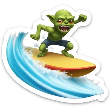Froth Goblin Surfing  sticker