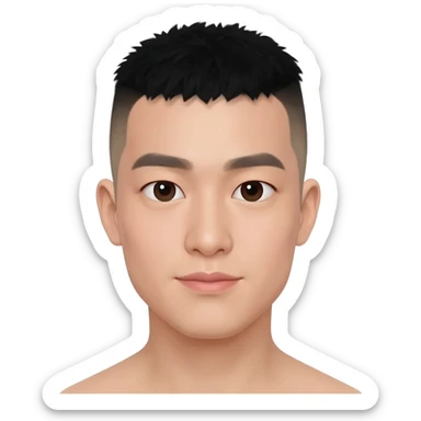Korean man  fade hair cut 25 year old  sticker
