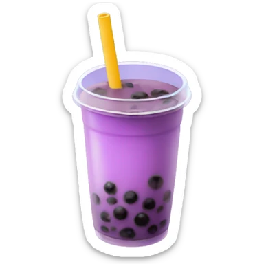Purple boba tea drink sticker