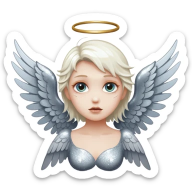 Glitter fallen angel sticker
