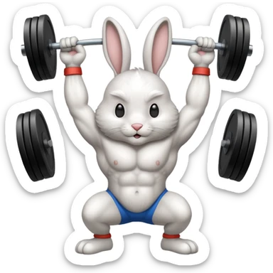 weightlifting rabbit sticker
