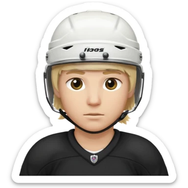 hockey player blonde hair black outfit helmet sticker