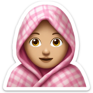 white girl in pink blanket  sticker