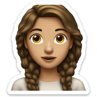 A brunette girl with gold iphone  sticker