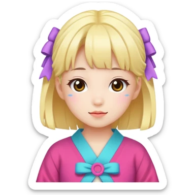 Kawaii girl Japanese full body sticker