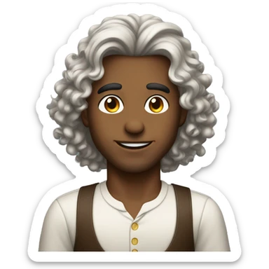 rich arrogant boy with long curly brown hair sticker