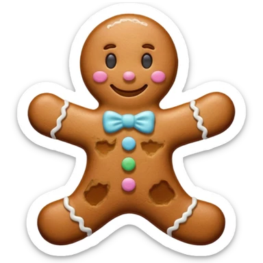 Pastel gingerbread man sticker
