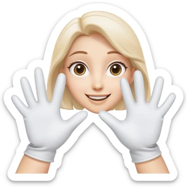 form of Infinity with Soft glove-like hands with Big, expressive eyes and a cheerful smile, but Overall cute and friendly vibe, kind of a 90´s cartoon sticker