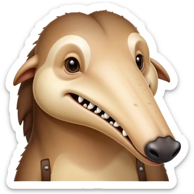 A anteater with pimples and braces  sticker