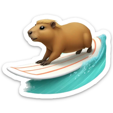 capybara surfing sticker
